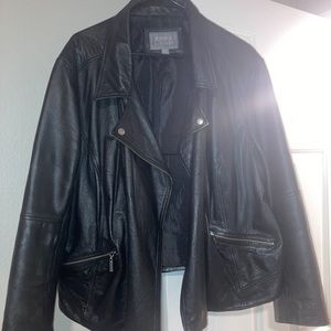 Jessica London Faux Leather Moto Jacket Size 24